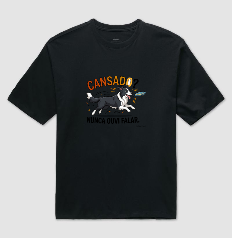 CAMISETA OVERSIZED BORDER COLLIE CANSADO - Imagem 2