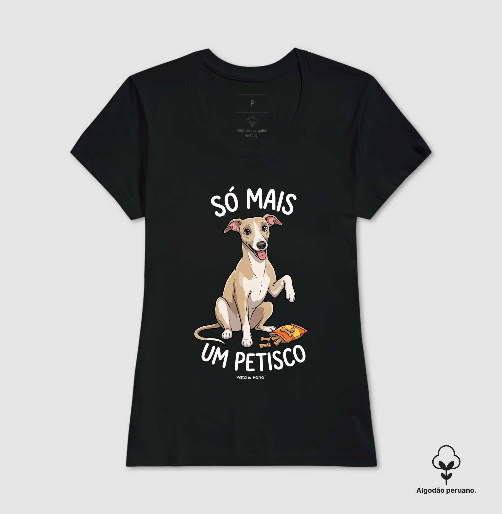 CAMISETA ALGODÃO PERUANO WHIPPET GALGO PETISCO - Imagem 4