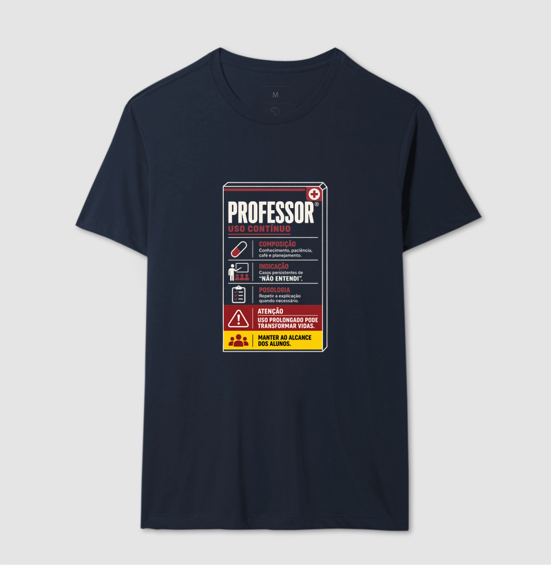 Camiseta Masculina Algodão Bula Professor Uso Contínuo - Imagem 6