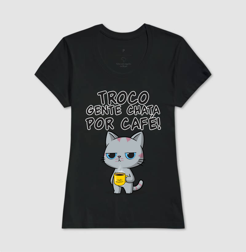 Camiseta Gato Sincero Café - Imagem 3