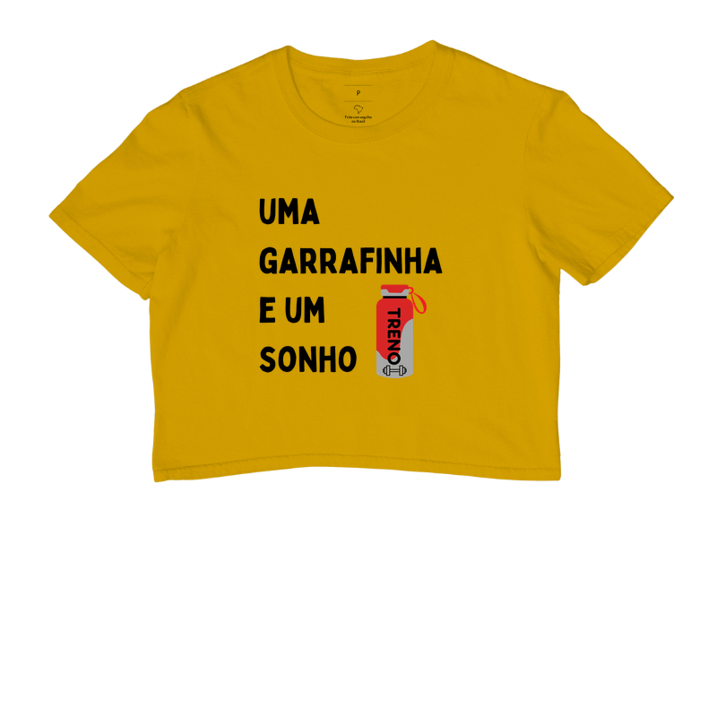 Uma Garrafinha e um Sonho - TRENO | Cropped Fitness Feminino - Imagem 8