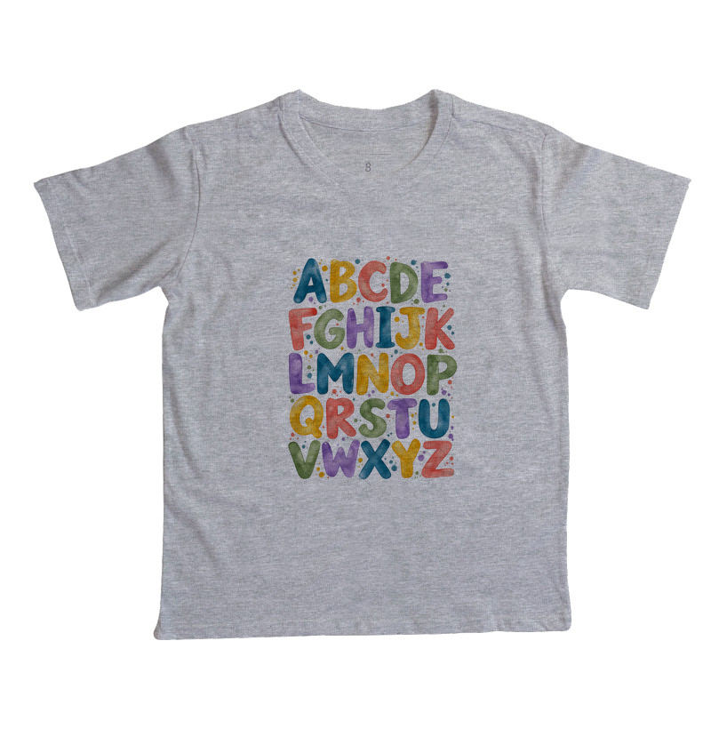 Camiseta Infantil Alfabeto em Cores - Imagem 5