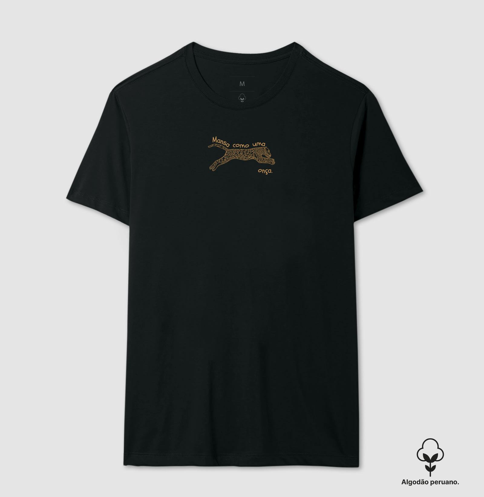 Camiseta Feminina 100% Algodão Estampada Mansa Como Uma Onça - Imagem 3