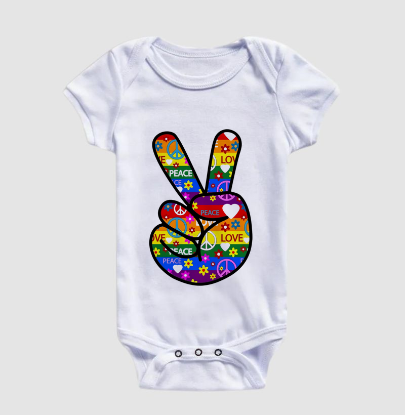 Camiseta Paz e Amor Retro - Imagem 3