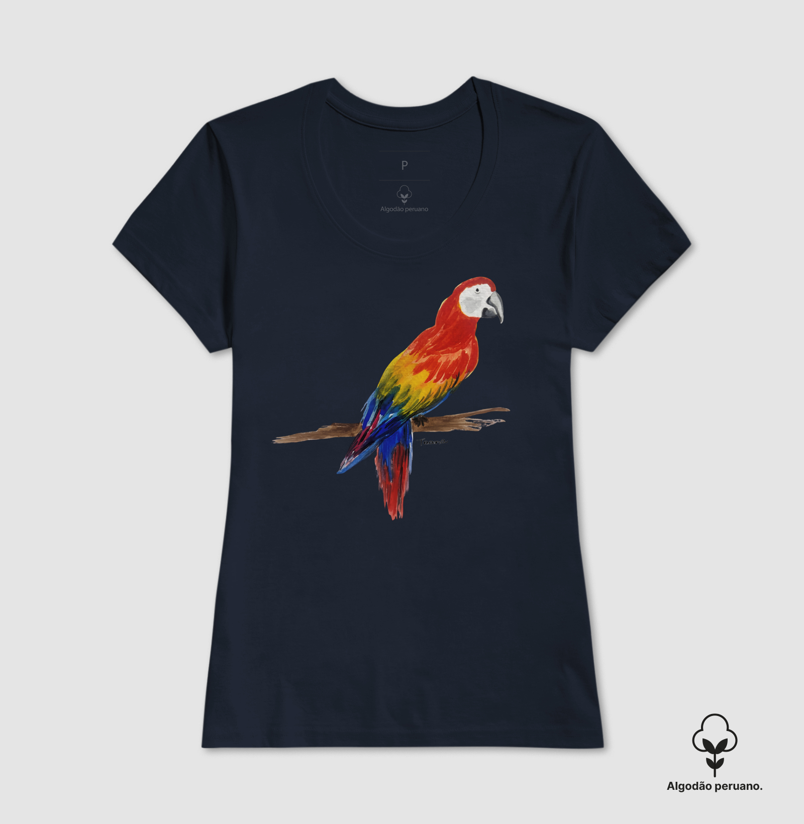 Camiseta Arara-Vermelha – Aves do Brasil - Algodão Peruano - Imagem 11