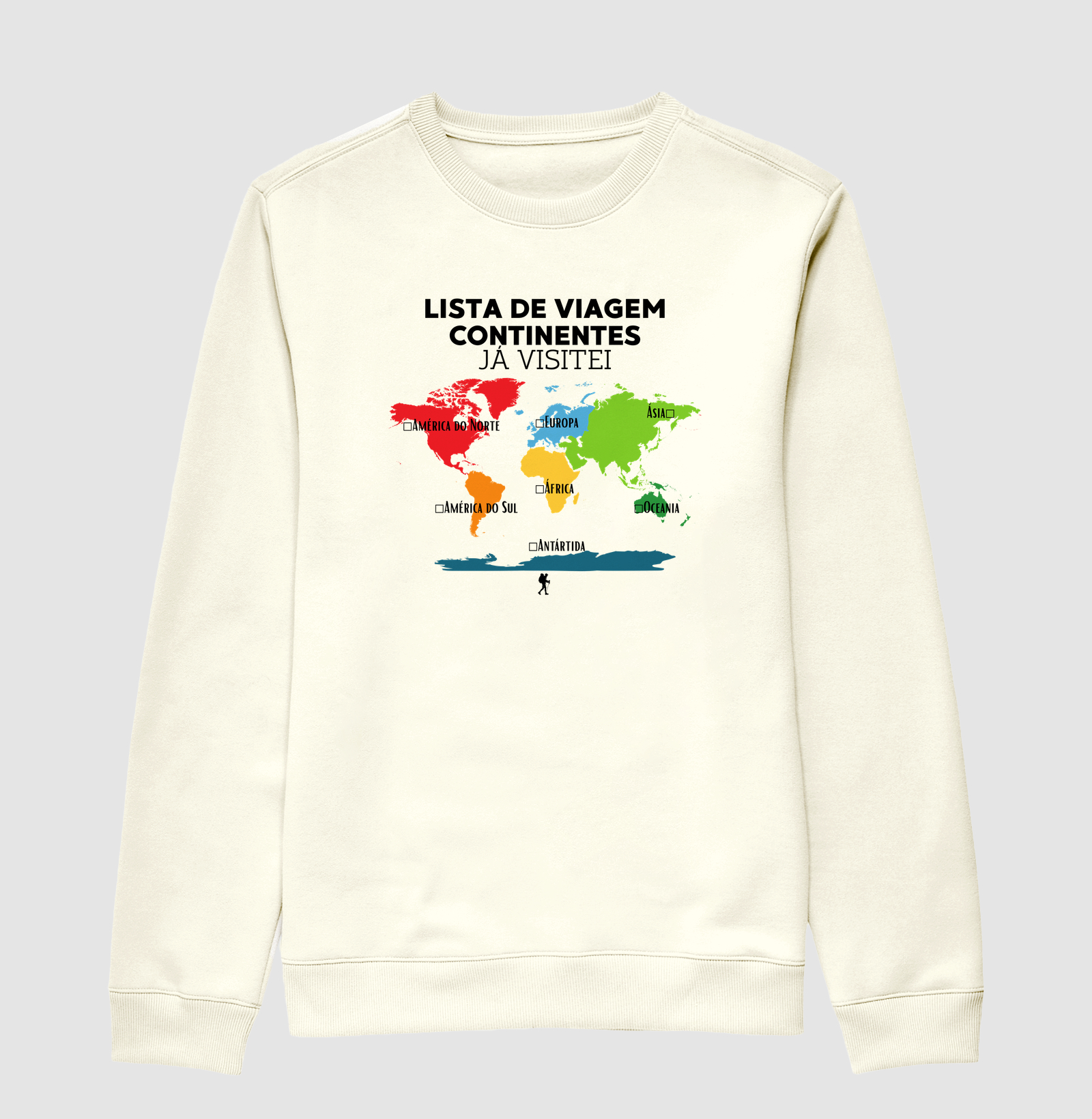 Camiseta Lista de Viagem Continentes Ja Visitei | Mapa Mundi Auto Personalizavel | Colecao Personalizaveis - Imagem 2