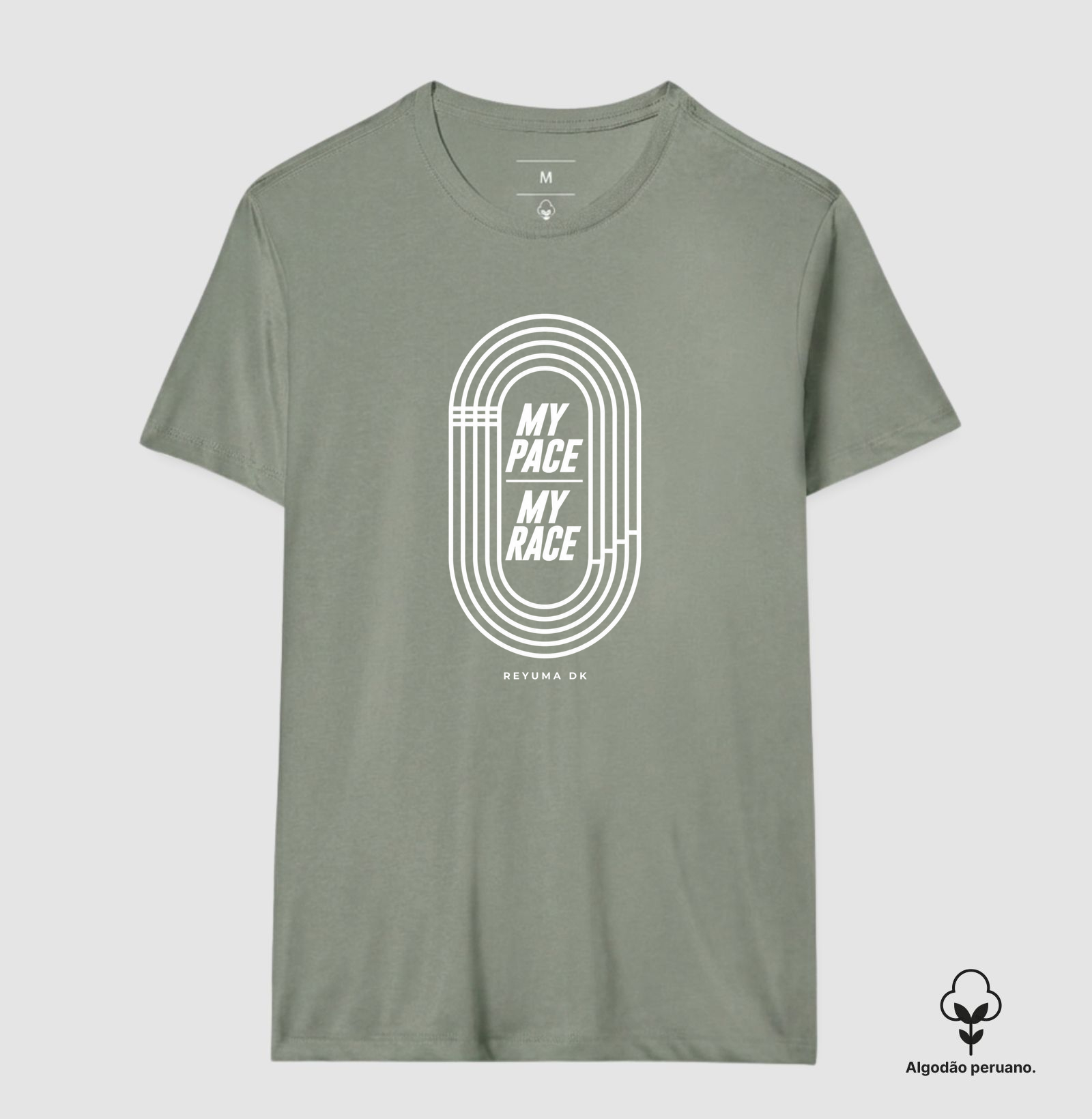 Camiseta Masculina, Feminina, Babylook e Unissex de Algodão Peruano Corrida "May Pace. My Race." - Imagem 5