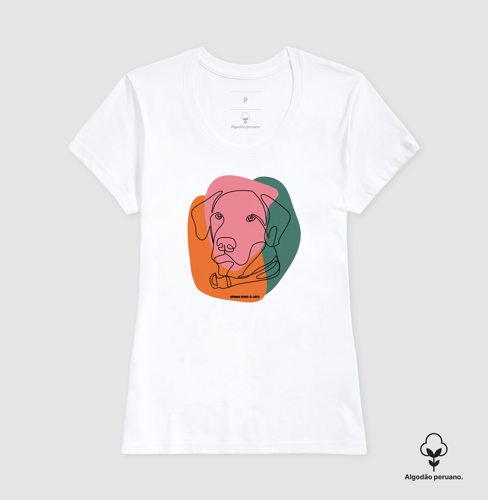 Cachorro de linhas e fundo rosa, verde e laranja - Imagem 7