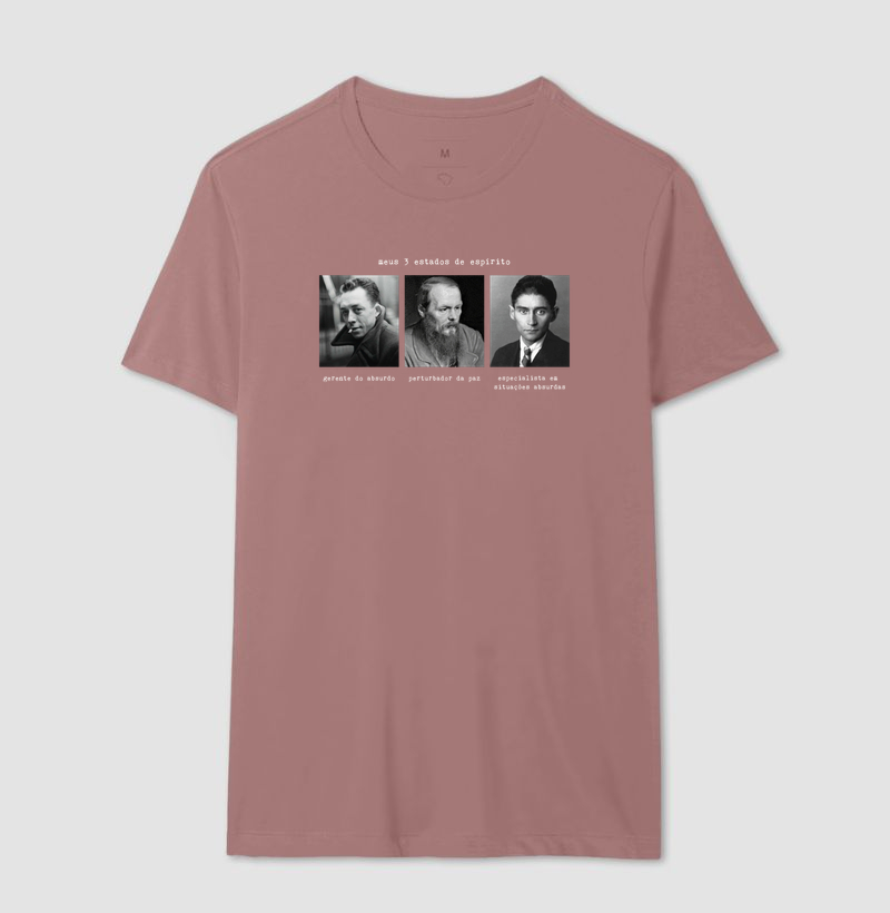 Camiseta Meus 3 Estados de Espírito | Camus, Kafka e Dostoiévski - Imagem 18