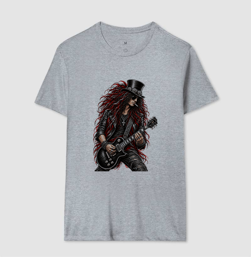 Camiseta Rock Guitarrista Vintage – Estampa Line Art Rebelde - Imagem 8