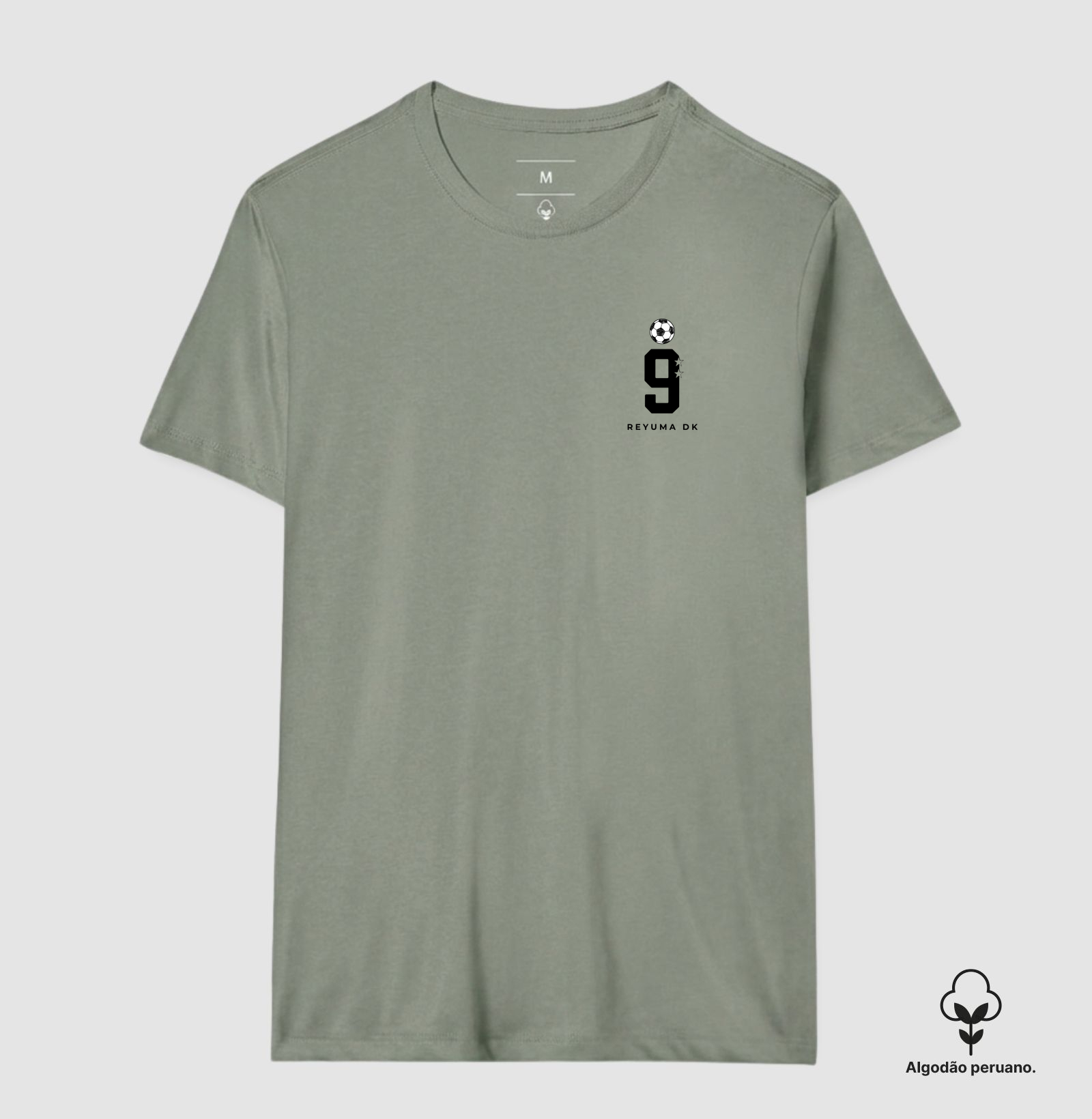 Camiseta Masculina, Feminina, Babylook e Unissex de Algodão Peruano Futebol "Artilheiro #9"  - Imagem 6
