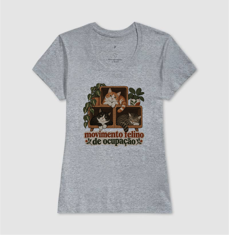 Camiseta Vários Gatos "movimento felino de ocupação" | Pelo & Pano - Imagem 9