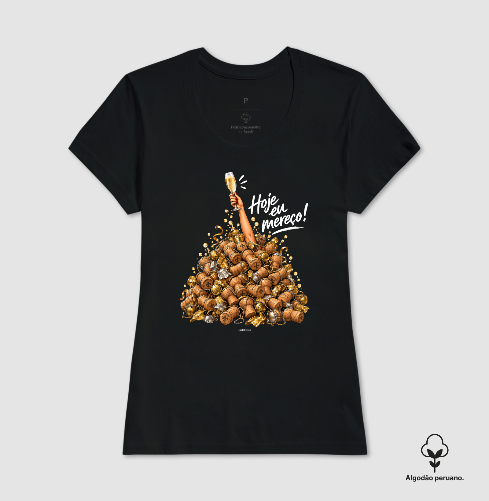 Camiseta “Hoje Eu Mereço” – Champagne Lifestyle - Imagem 2