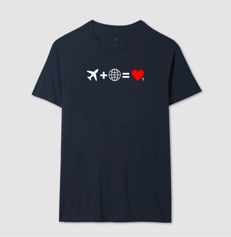 Camiseta Aviao Mais Mundo Igual Amor | Equacao Viagem Minimalista | Colecao Viciados em Viagem - Imagem 9