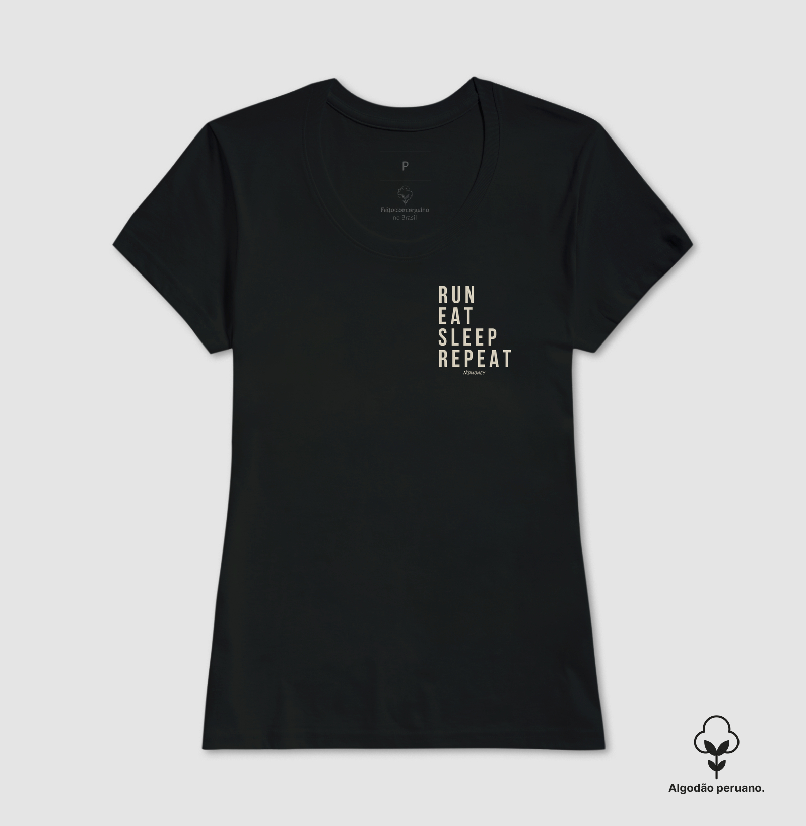 Camiseta Run. Eat. Sleep. Repeat. - Algodão Peruano - Imagem 2