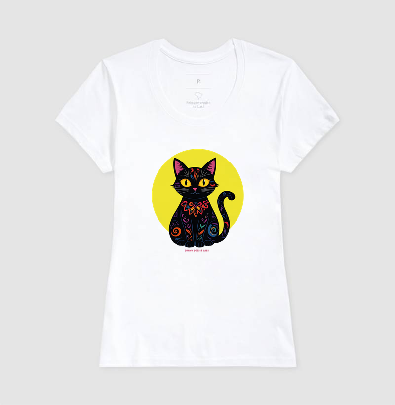 Gata preta e fundo amarelo - Imagem 6