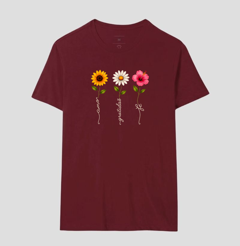 Camiseta Floresça com amor, fé e gratidão. - Imagem 18