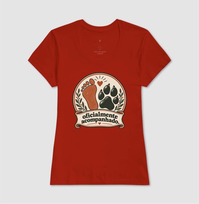 Camiseta Cachorro Minimalista "oficialmente acompanhado" | Pelo & Pano - Imagem 11