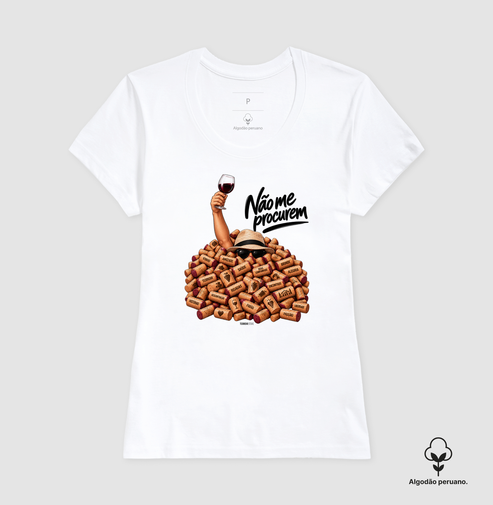 Camiseta “Não Me Procurem” – Wine Lifestyle - Versão Chapéu - Imagem 7
