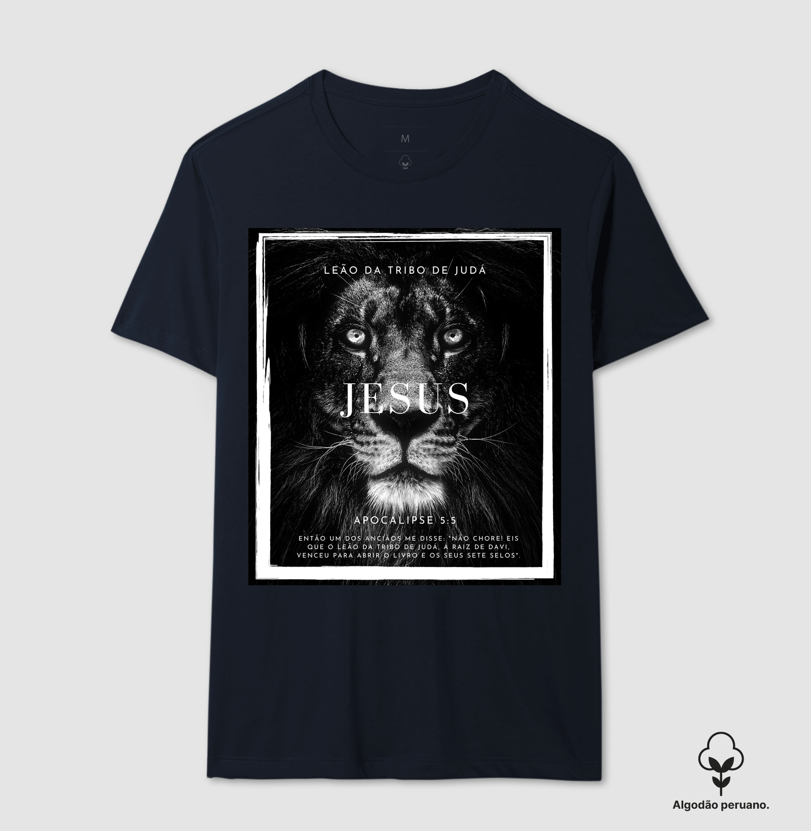 Camiseta Algodão Peruano Cristã Leão da Tribo de Judá - Imagem 4