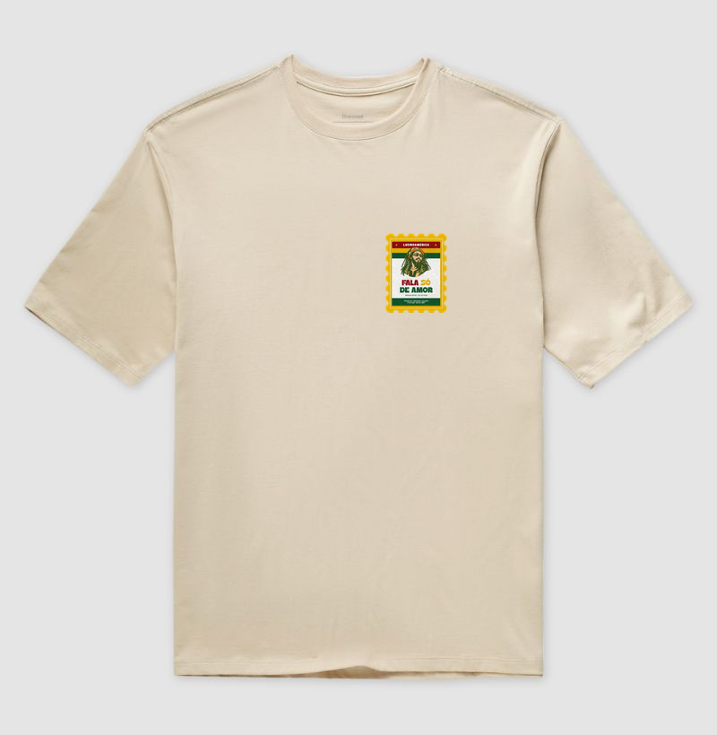 Camiseta Selo Fala só de amor. Coleção Reggae. Unissex. Algodão Premium. - Imagem 4