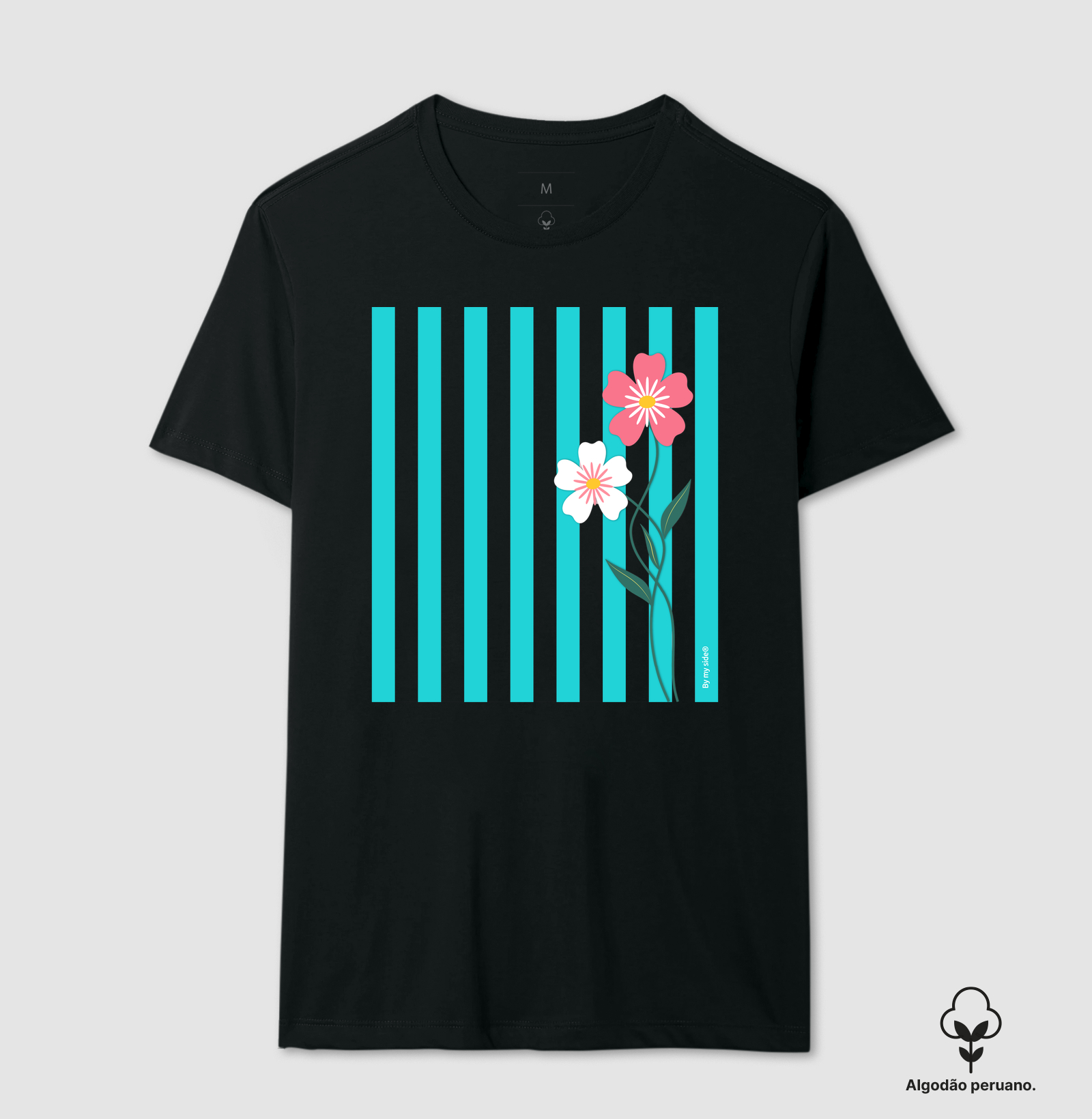 FLOR ROSA 01 - Algodão Peruano - Imagem 7