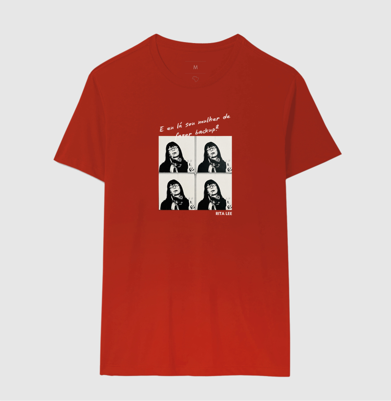 Camiseta Feminina Eu Lá Sou Mulher de Fazer Backup Frase Engraçada Pop Art Estampa Unissex - Imagem 7
