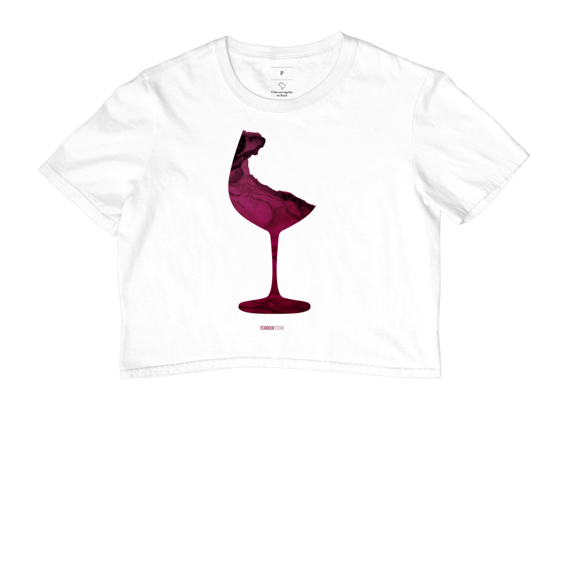 Camiseta Cropped Vinho Abstrata - Imagem 3