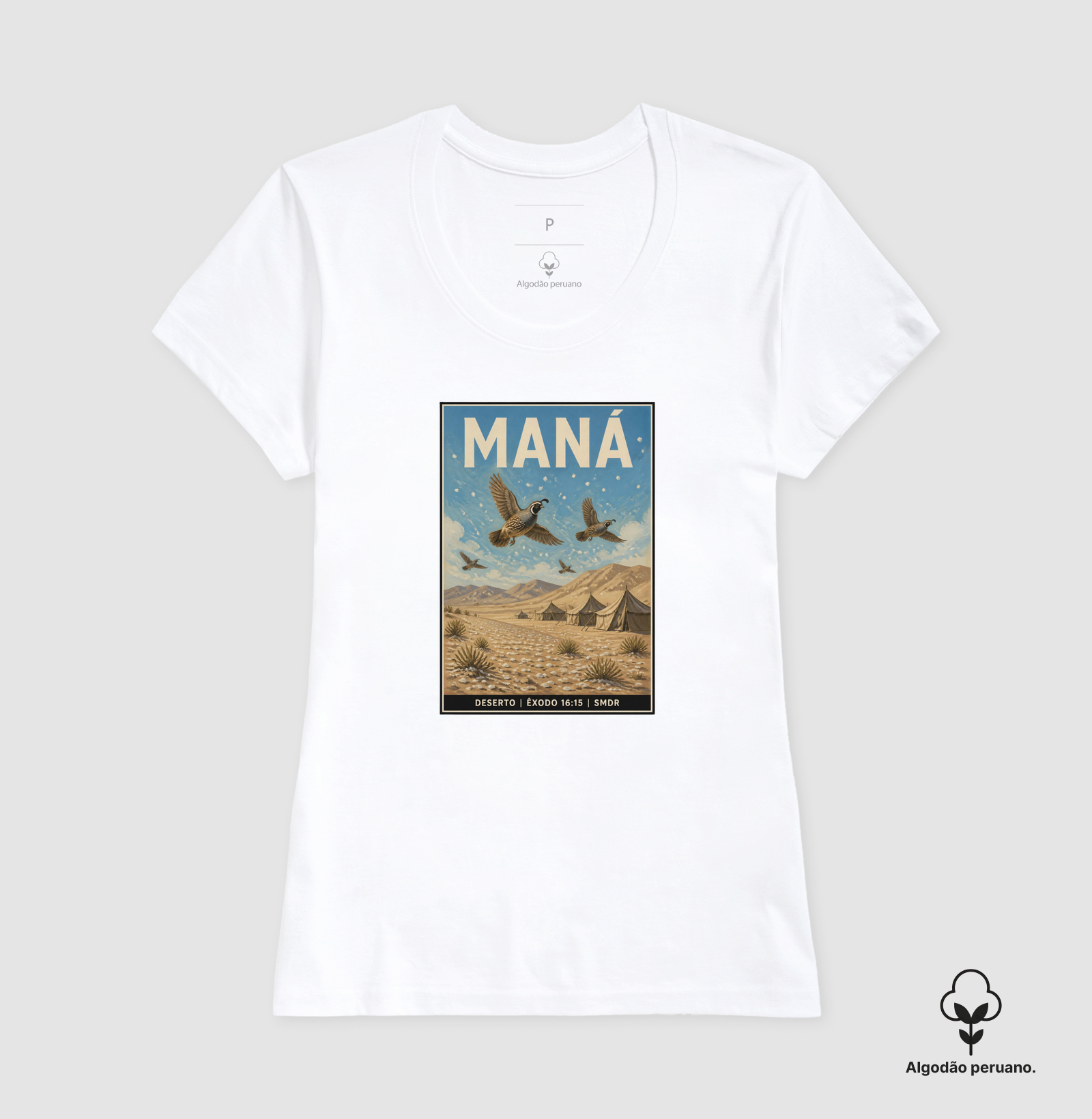 Camiseta Algodão Peruano Feminina Cristã Maná - Imagem 3
