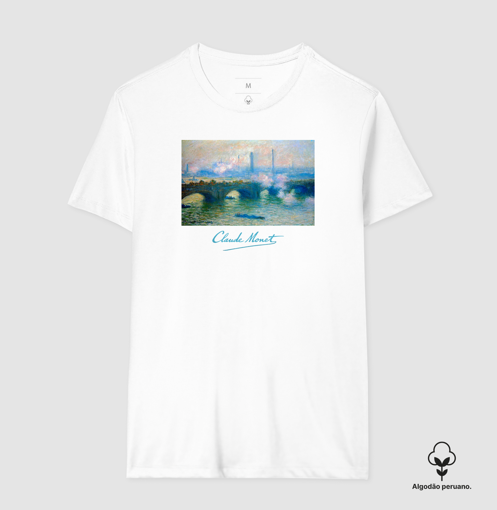 Camiseta Claude Monet – Waterloo Bridge, Londres Algodão Peruano  - Imagem 2