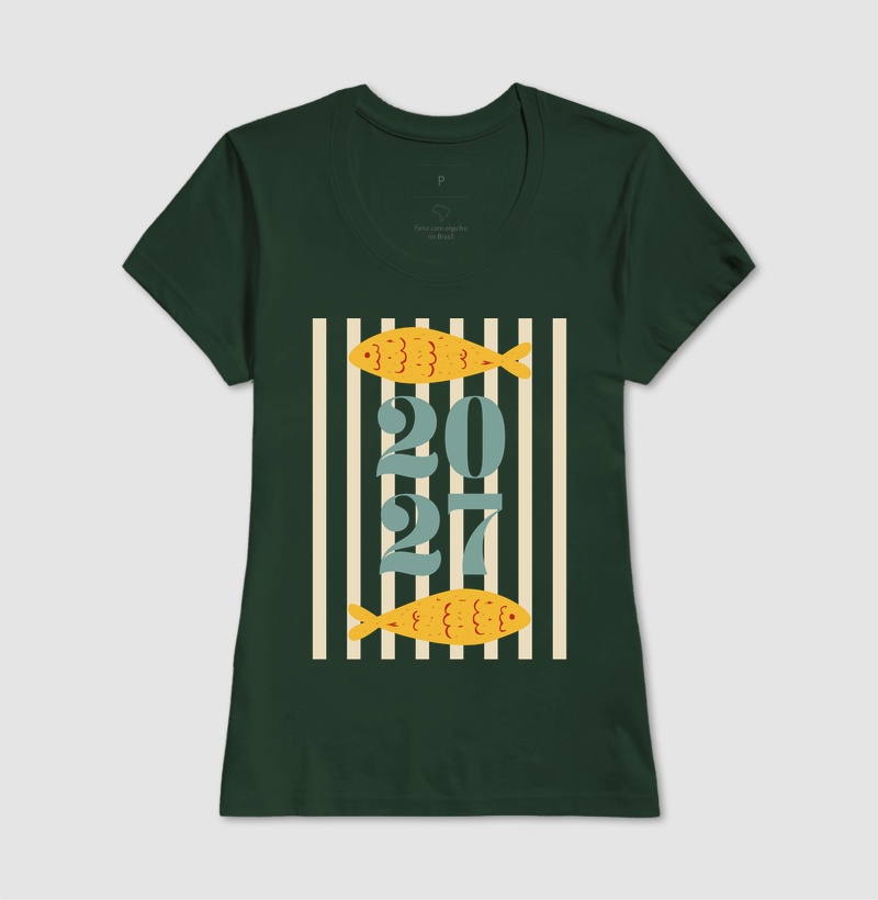 Camiseta Ano Novo 2027 Peixe Mediterrâneo Algodão - Imagem 14