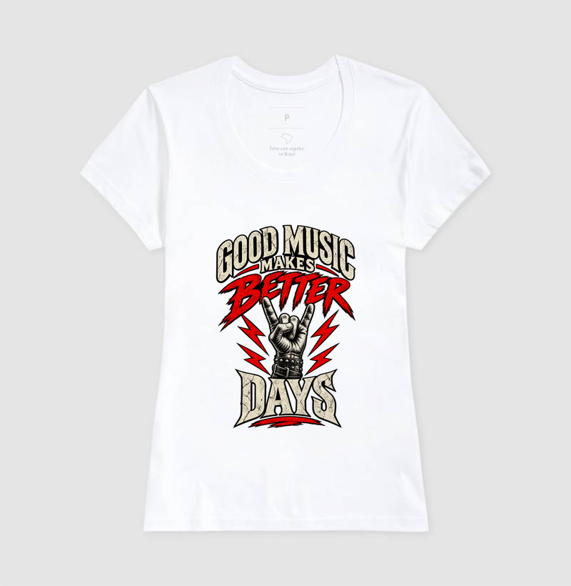 Camiseta Rock Good Music Makes Better Days – Estampa Rock’n’Roll - Imagem 5