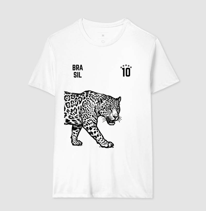 Camiseta Onça-Pintada Brasil 10 – Casual White - Imagem 3