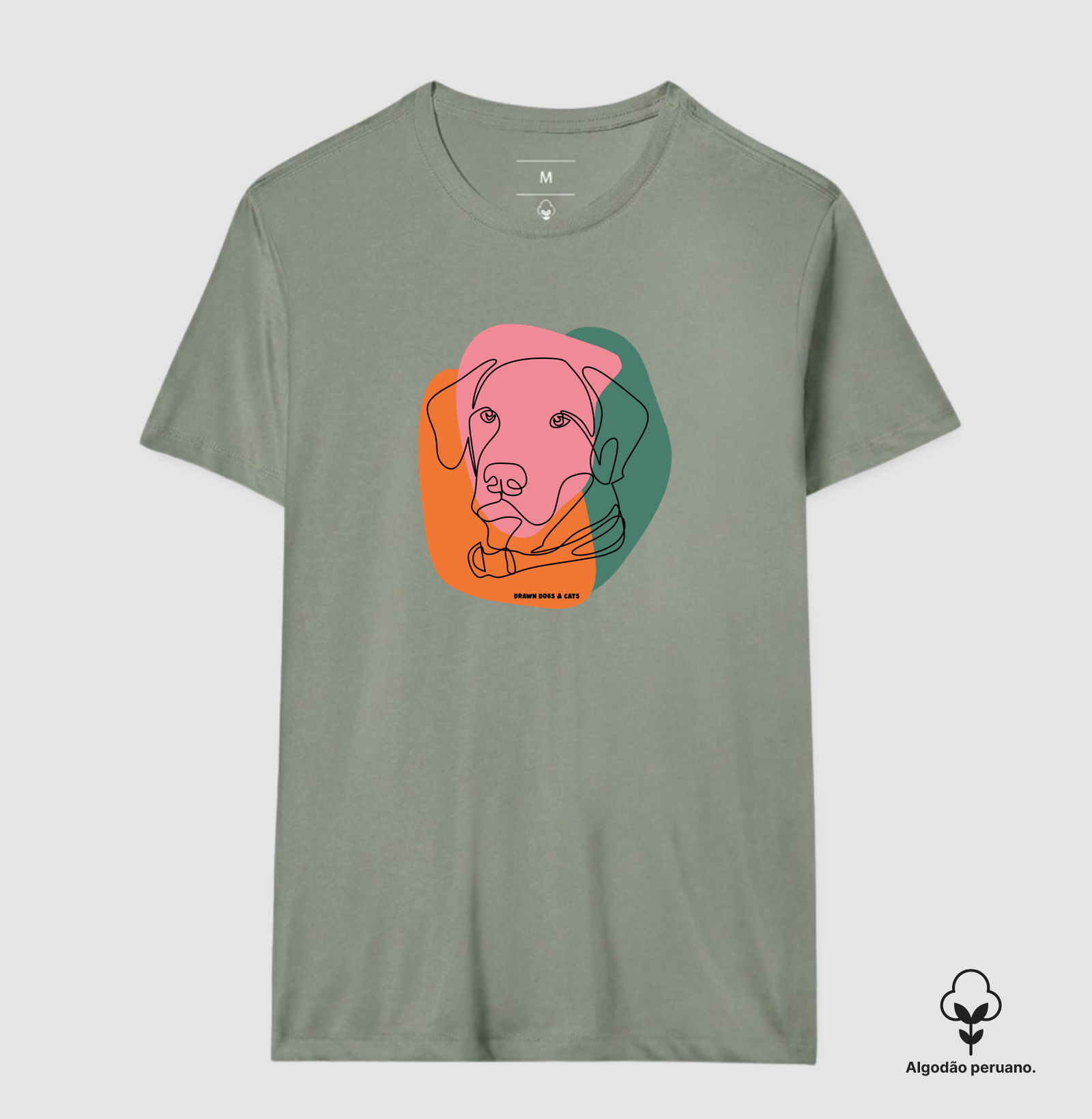 Cachorro de linhas e fundo rosa, verde e laranja - Imagem 9