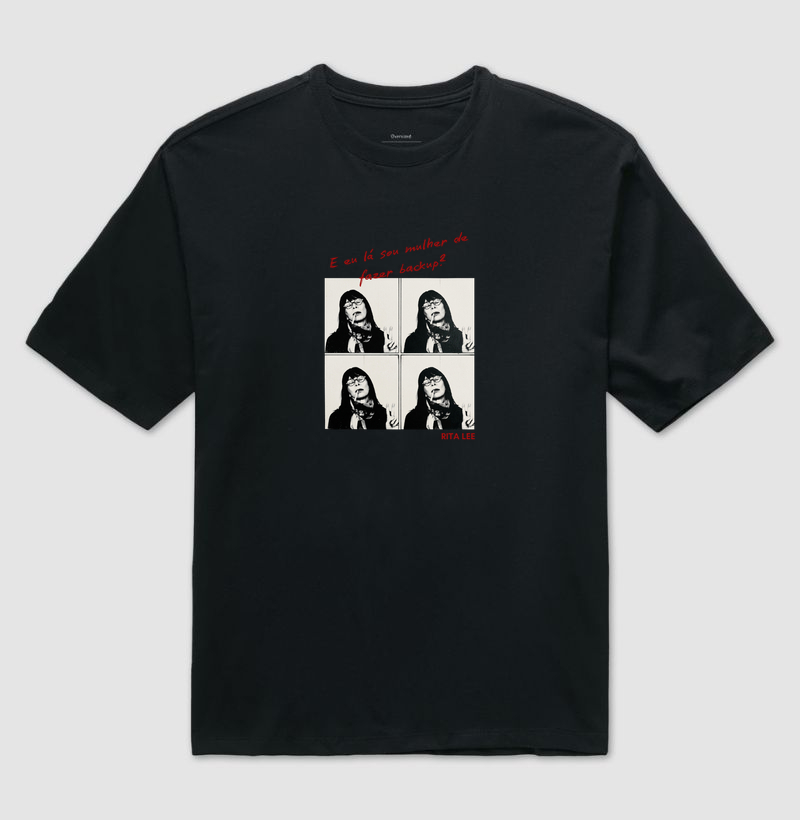 Camiseta Feminina Eu Lá Sou Mulher de Fazer Backup Frase Engraçada Pop Art Estampa Unissex - Imagem 4