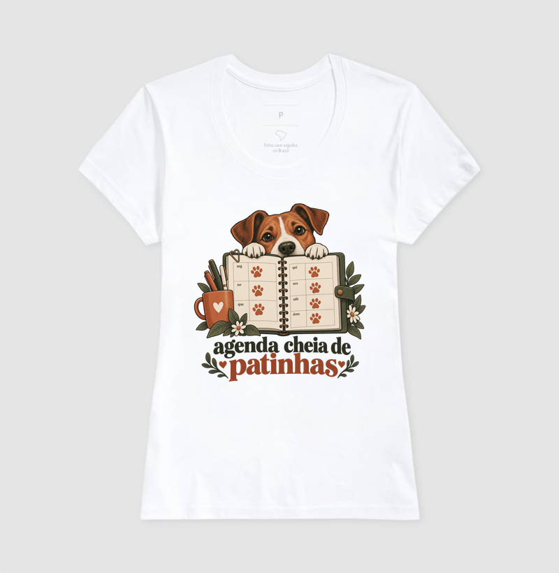Camiseta Cachorro Rotina "agenda cheia de patinhas" | Pelo & Pano - Imagem 5