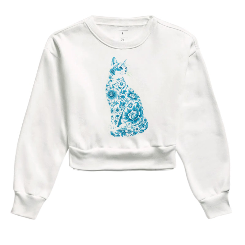 Gato Floral Azul - Imagem 3