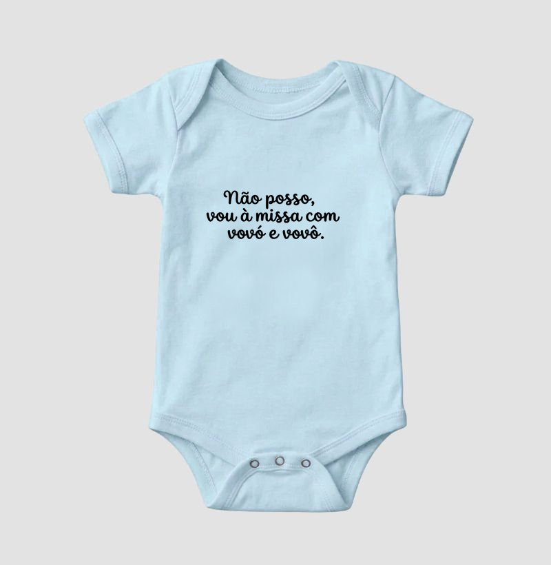 Não posso, Vou à Missa com Vovó e Vovô - Body Infantil - Imagem 4