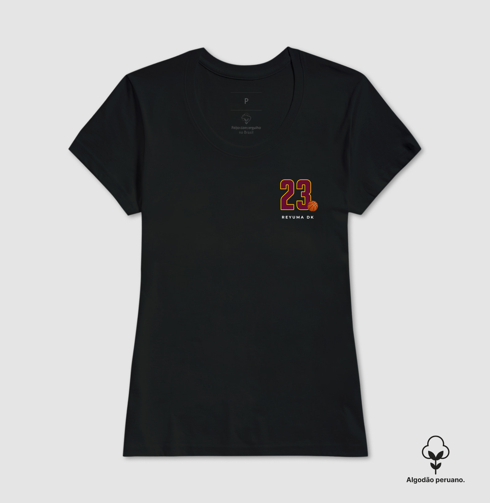 Camiseta Masculina de Algodão Peruano Basquete "23 papai LB" - Imagem 3