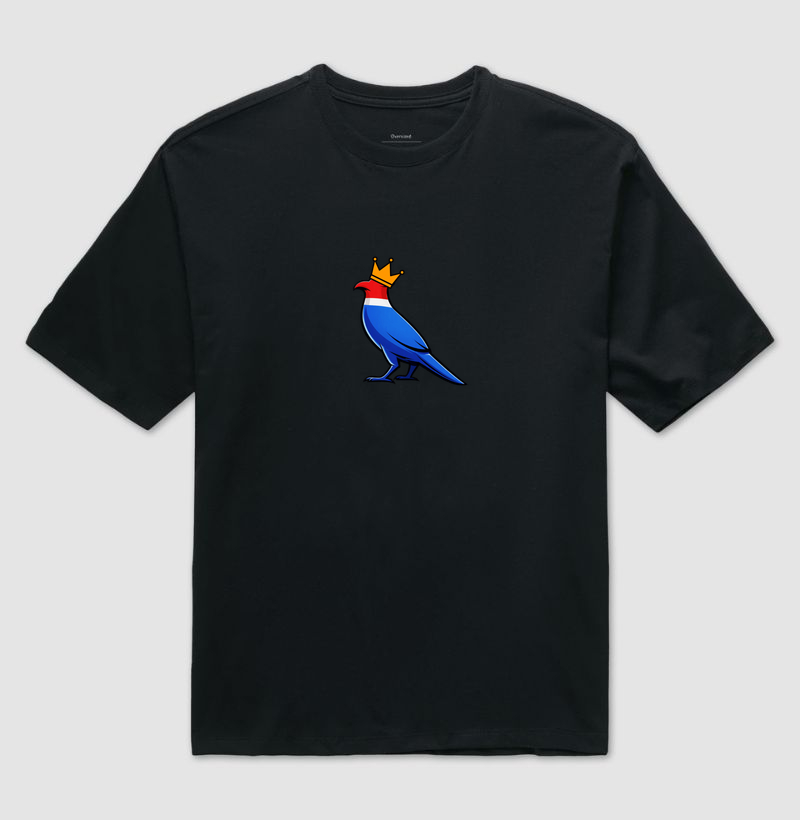 👑 O Carcará colocou sua coroa!  Mais que uma estampa, é um grito de orgulho nordestino. O Rei do Sertão surge com suas cores vibrantes — vermelho, branco e azul — representando a força, coragem e resistência de um povo que nunca se curva diante das dificuldades. - Imagem 2