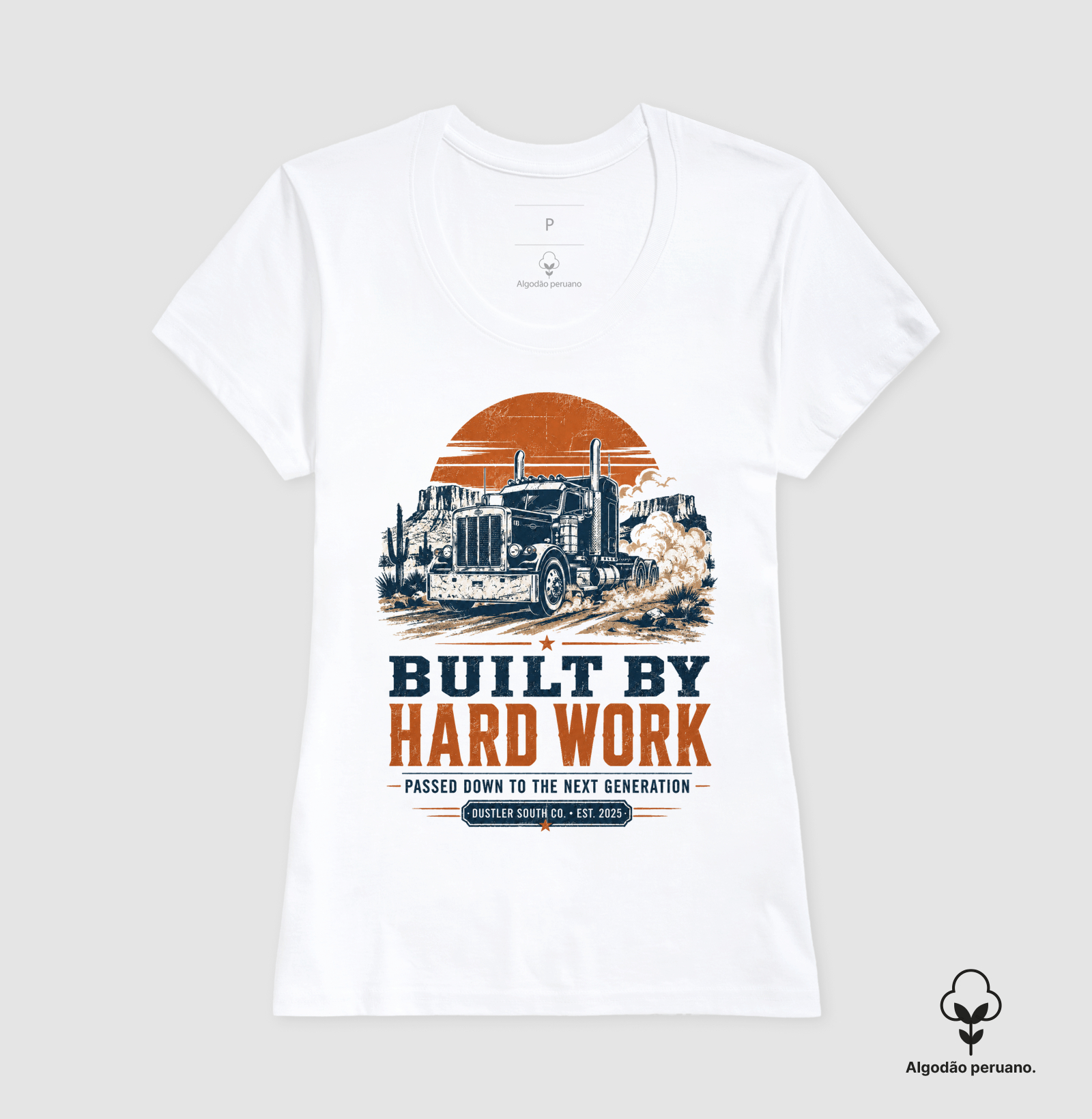 Camiseta Country Masculina Built By Hard Work Dustler South Co. - Imagem 3