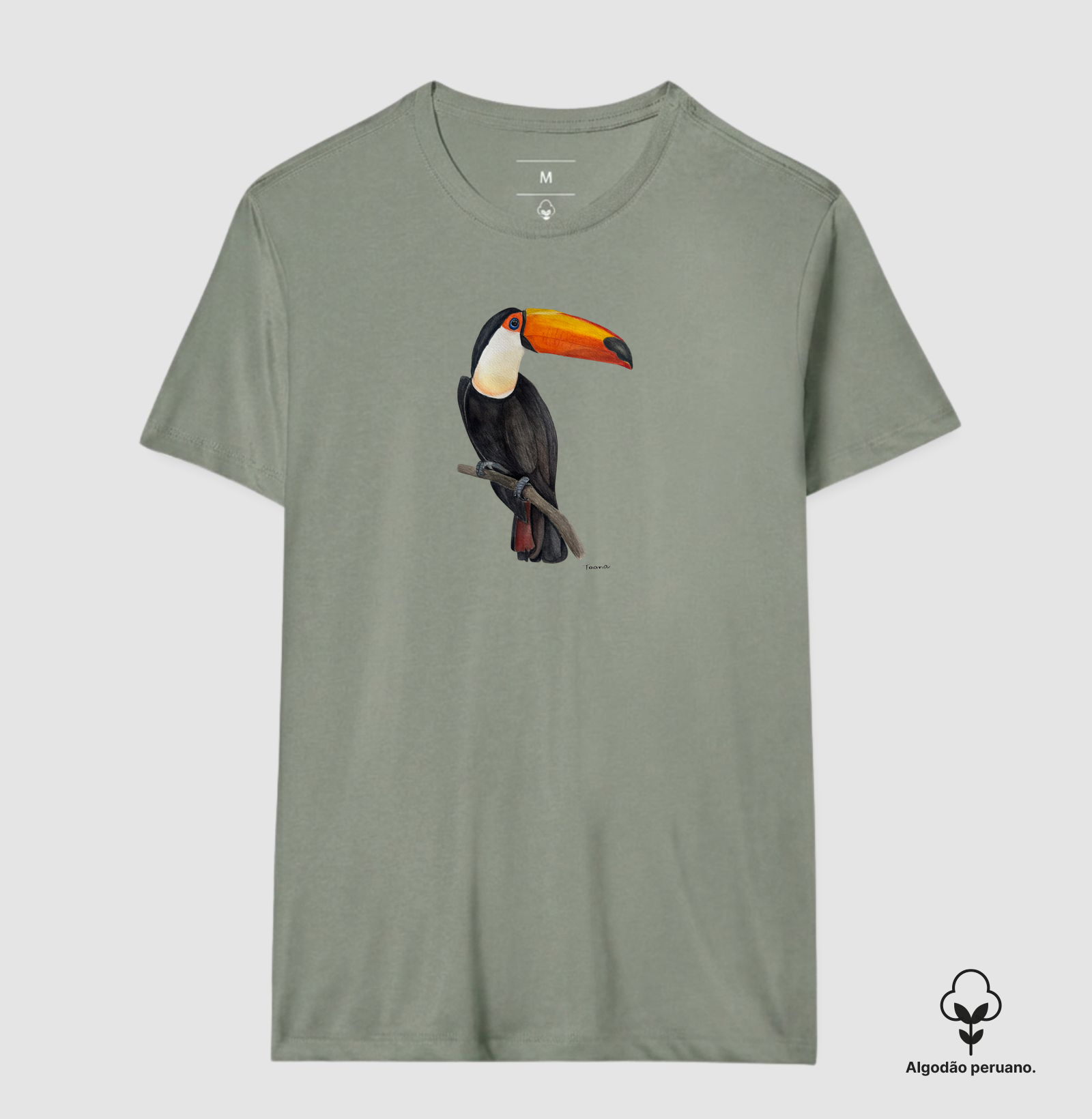 Camiseta Tucano Brasileiro em Aquarela – Arte por Taana -  Algodão Peruano  - Imagem 11