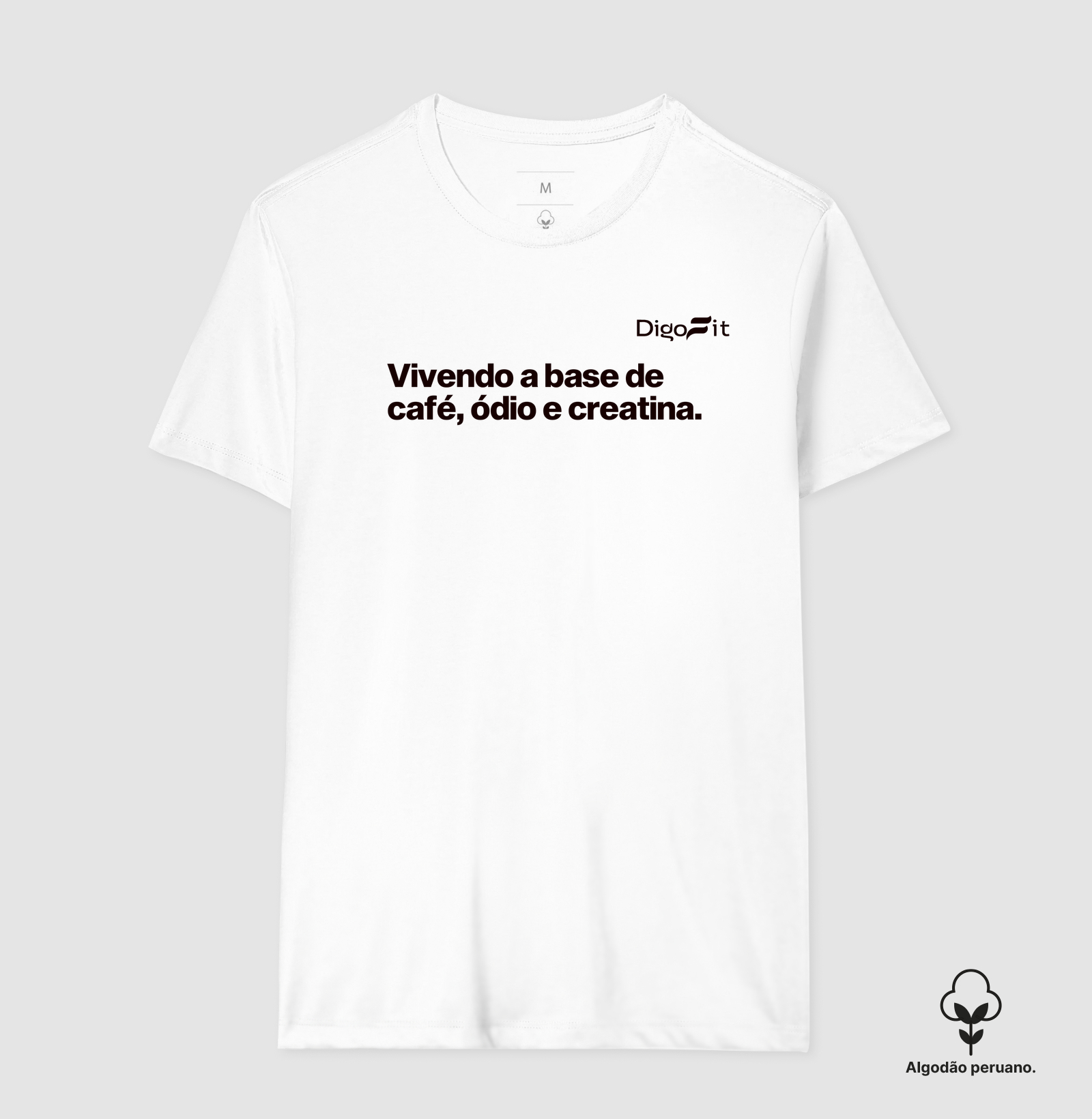 CAMISETA ALGODÃO PERUANO ACADEMIA CAFÉ ÓDIO E CREATINA - Imagem 7