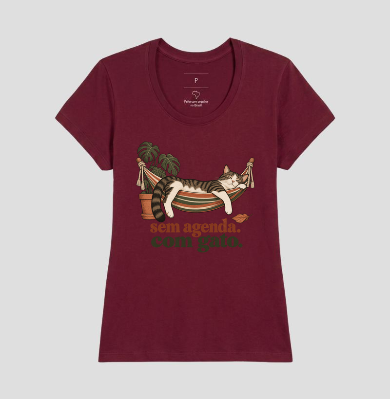 Camiseta Gato Descanso "sem agenda. com gato." | Pelo & Pano - Imagem 19