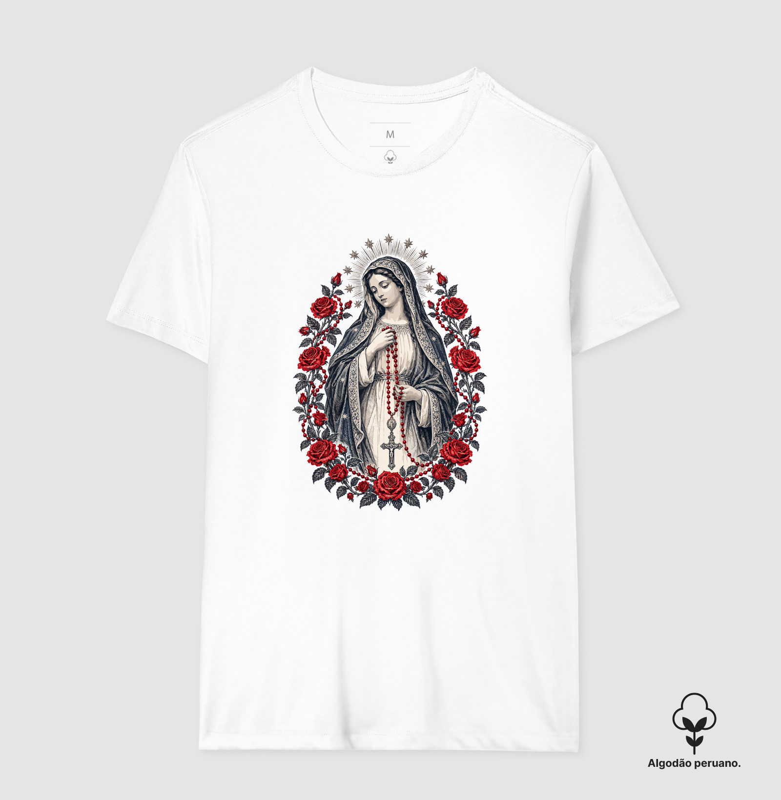 Nossa Senhora do Rosário Regina Rosarii - Algodão Peruano - Imagem 4