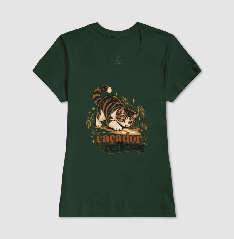 Camiseta Gato Brincando "caçador de reflexos" | Pelo & Pano - Imagem 13