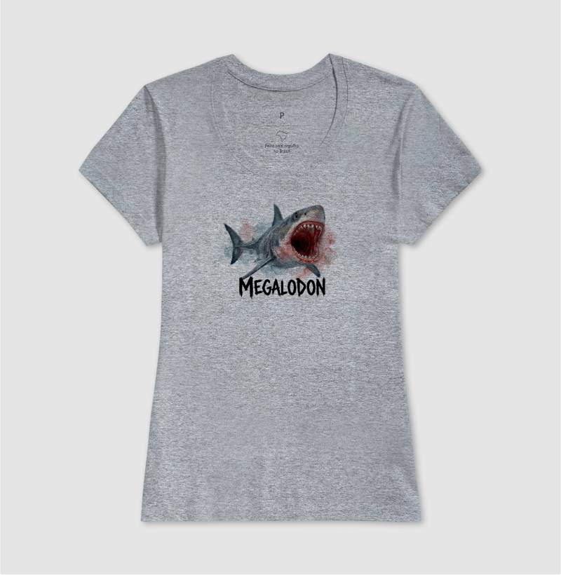  Camiseta Tubarão Megalodon Ataque Algodão Premium Dinoloco  - Imagem 5