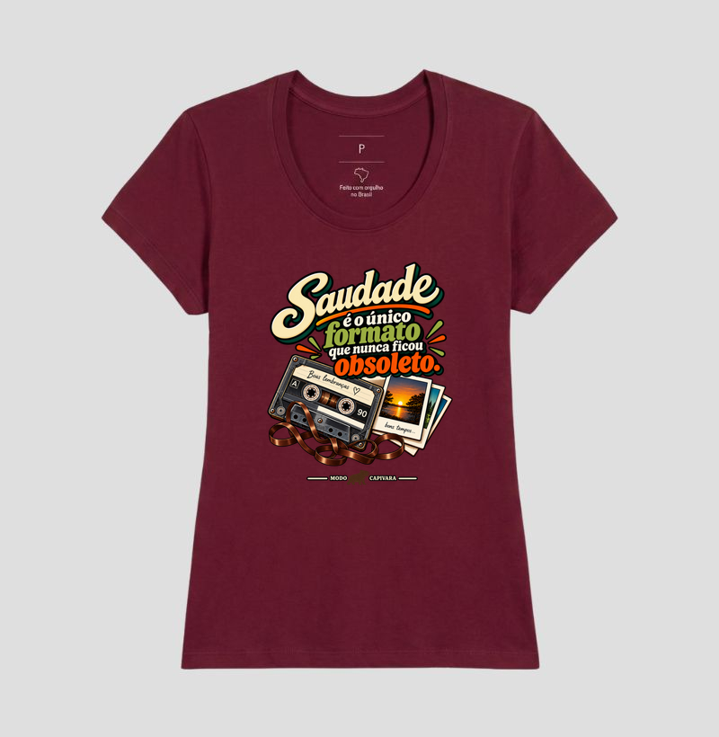 SAUDADE É O ÚNICO FORMATO QUE NÃO FICOU OBSOLETO - Modo Capivara - Camiseta - Imagem 19