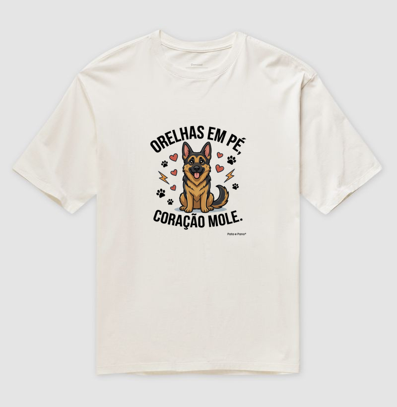 CAMISETA OVERSIZED PASTOR ALEMÃO CORAÇÃO MOLE - Imagem 3