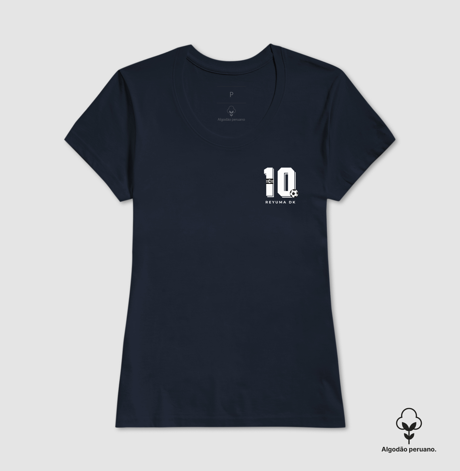 Camiseta Masculina, Feminina, Babylook e Unissex de Algodão Peruano Futebol "Dez e Faixa" - Imagem 2